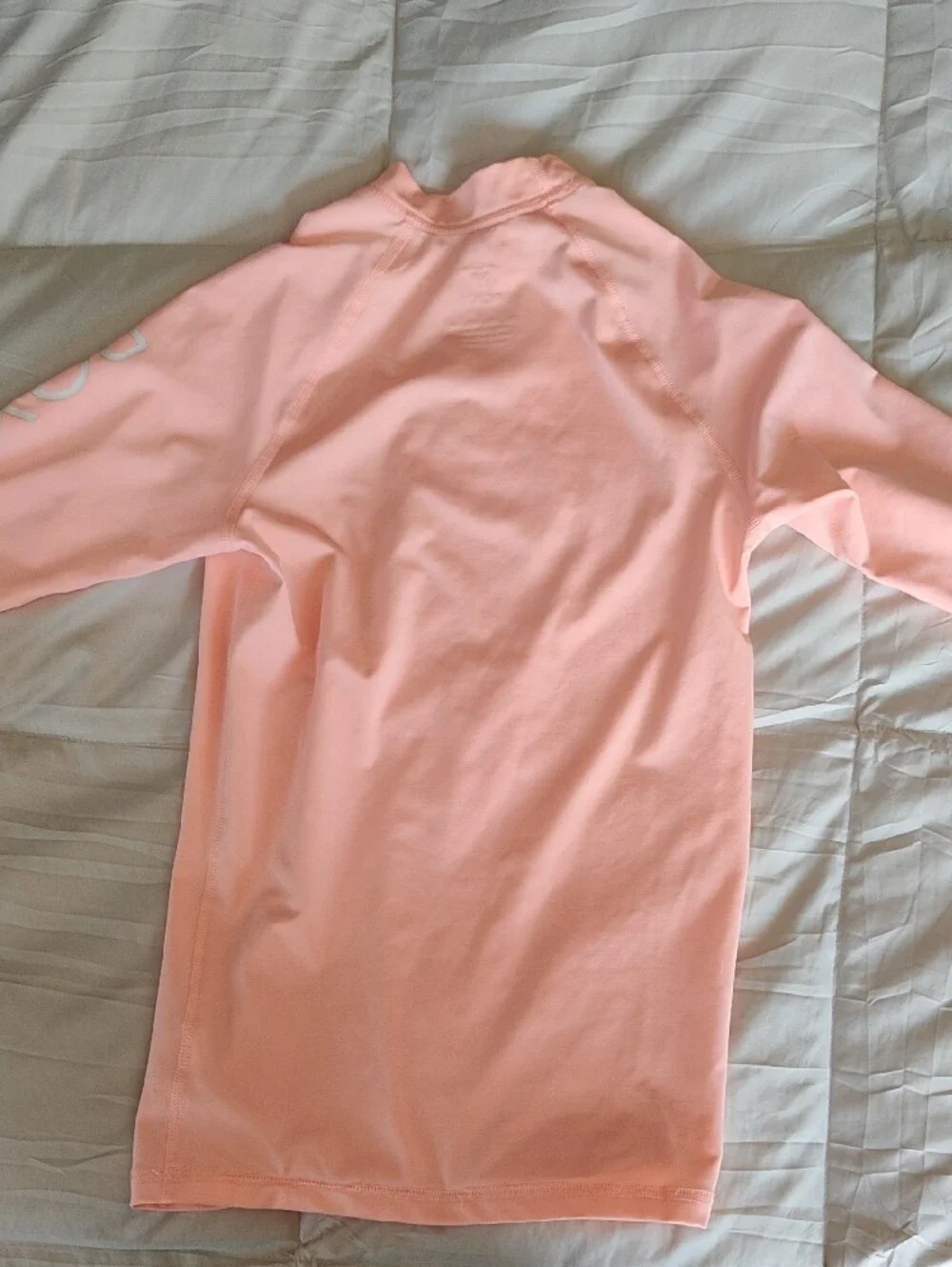 Roxy Peach Long Sleeve Swim Top with White Heart Logo